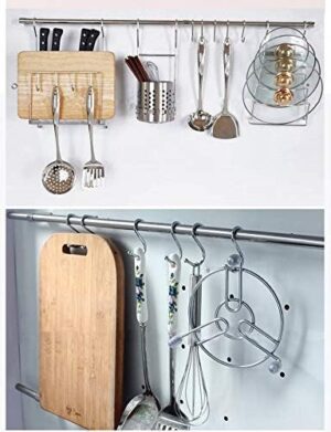 خطافات على شكل حرف S من الفولاذ المقاوم للصدأ، دائرية مصقولة، متينة، تتحمل حتى وزن 50 كيلوجرامًا أو أكثر، للمطبخ، وأدوات الحمام، والخزانة، وورش العمل، من الفولاذ الصلب (مفردة، 5 قطع)-B0FSXLJZFF