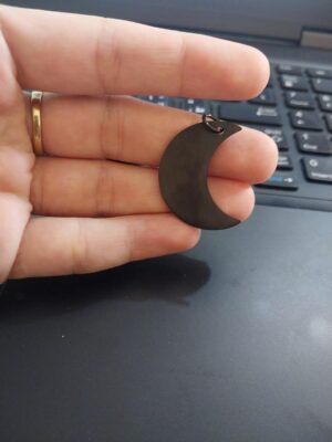 علامات تعريف شخصية للكلاب، علامات تعريفية ملونة مضادة للضياع على شكل قمر من الفولاذ المقاوم للصدأ للكلاب والقطط الكبيرة أو الصغيرة (أسود)-B0FSZZ4HMT