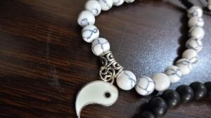 (قطعتان) أساور يين يانغ للزوجين - أساور صداقة قابلة للتعديل من الخرز مع حُلي متطابقة للأزواج والأصدقاء والهدايا-B0FT2WM1H7