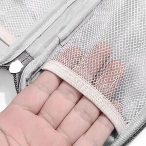 حقيبة سفر لتنظيم الأجهزة الإلكترونية - حقيبة تخزين محمولة للكابلات، وبنك الطاقة، والشواحن، والقرص الصلب، والملحقات - صغيرة الحجم وخفيفة الوزن (19 × 12 سم) - أسود-B0FTM3QGC8