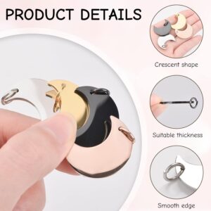 علامات تعريف شخصية للكلاب، علامات تعريفية ملونة مضادة للضياع على شكل قمر من الفولاذ المقاوم للصدأ للكلاب والقطط الكبيرة أو الصغيرة (أسود)-B0FSZZ4HMT