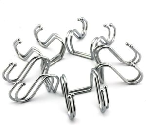 خطافات على شكل حرف S من الفولاذ المقاوم للصدأ، دائرية مصقولة، متينة، تتحمل حتى وزن 50 كيلوجرامًا أو أكثر، للمطبخ، وأدوات الحمام، والخزانة، وورشة العمل، مصنوعة من الفولاذ الصلب (عبوة من 5 قطع مزدوجة)-B0FSXLC7FS