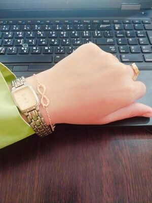 سوار أنيق ذهبي اللون للنساء بتصميم إنفينيتي - سلسلة حلقات أنيقة وقابلة للتعديل - هدية مثالية للحب والصداقة والحياة الأبدية-B0FV373JW9