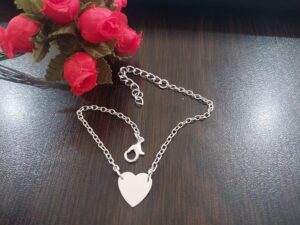 سوار أنيق على شكل قلب للنساء، سوار سلسلة مطلي بالفضة الإسترلينية قابل للتعديل، هدية مجوهرات بسيطة