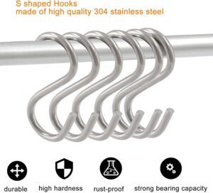 خطافات على شكل حرف S من الفولاذ المقاوم للصدأ، دائرية مصقولة، متينة، تتحمل حتى وزن 50 كيلوجرامًا أو أكثر، للمطبخ، وأدوات الحمام، والخزانة، وورش العمل، من الفولاذ الصلب (مفردة، 5 قطع)-B0FSXLJZFF