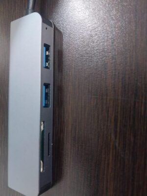 محول متعدد المنافذ USB-C (5 في 1)، محول Type-C من الألومنيوم مع 3 منافذ USB 3.0، قارئ بطاقات SD/TF-B0FT8LSBW6