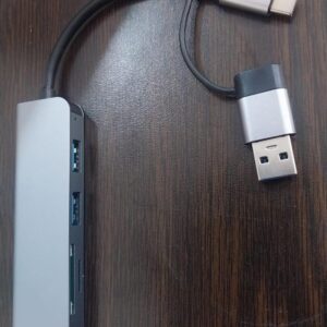 محول متعدد المنافذ USB-C (5 في 1)، محول Type-C من الألومنيوم مع 3 منافذ USB 3.0، قارئ بطاقات SD/TF-B0FT8LSBW6