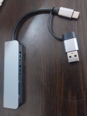 محول متعدد المنافذ USB-C (5 في 1)، محول Type-C من الألومنيوم مع 3 منافذ USB 3.0، قارئ بطاقات SD/TF-B0FT8LSBW6