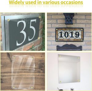 4 قطع مسمار مرآة غطاء زخرفي مسمار 25 مم / قطر الفولاذ المقاوم للصدأ ذهبي لامع-B0FTFK1BY7