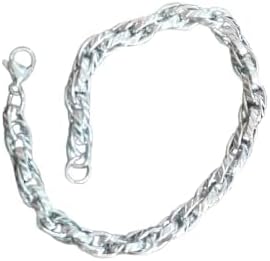 سوار/قلادة رجالي بسلسلة ثقيلة - فضي اللون، مقاس 20 سم A1-B0G2GRJCJW