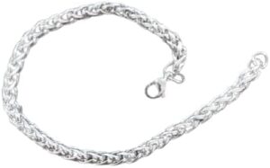 سوار/قلادة رجالي بسلسلة ثقيلة - فولاذ مقاوم للصدأ فاخر - مقاوم للحساسية، مقاوم للتآكل، فضي اللون، مقاس 20 سم A02-B0G2GMPNNG