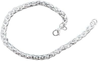 سوار/قلادة رجالي بسلسلة ثقيلة - فولاذ مقاوم للصدأ فاخر - مقاوم للحساسية، مقاوم للتآكل، فضي اللون، مقاس 20 سم A02-B0G2GMPNNG