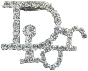 دبوس بروش كريستال فاخر - شعار مستوحى من مصمم أنيق (للنساء)-B0G2SNYYR4