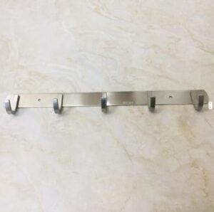 B0FZKMSW2C-(1pcs) Stainless Steel Wall Mount Coat Rack with 5 Hooks - Heavy Duty Modern Hanger for Entryway, Bathroom, Kitchen, a nd Bedroom – Rustproof Brushed Finish Length: 36.5 cm