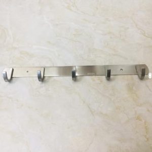 B0FZKMSW2C-(1pcs) Stainless Steel Wall Mount Coat Rack with 5 Hooks - Heavy Duty Modern Hanger for Entryway, Bathroom, Kitchen, a nd Bedroom – Rustproof Brushed Finish Length: 36.5 cm