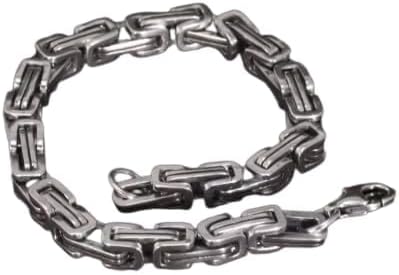 سوار/قلادة رجالي بسلسلة ثقيلة -فضي اللون، مقاس 20 سم A04-B0G2GP49D1