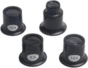 مجموعة عدسات مكبرة احترافية للمجوهرات  (4 قطع)-B0G1SMKL16