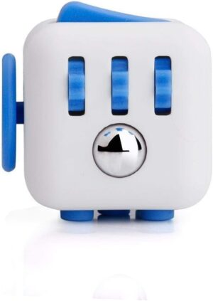 مكعب فاخر (أبيض وأزرق) - ديكور مكتب عصري وأداة لتخفيف التوتر-B0G2H3GKLP