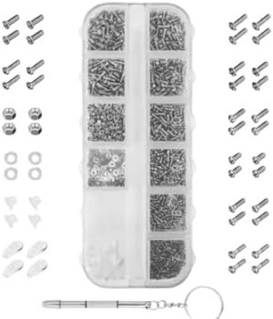 مجموعة إصلاح النظارات (600 قطعة) - براغي دقيقة، وصواميل، وغسالات، ومفكات للنظارات، والنظارات الشمسية، والساعات-