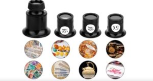 مجموعة عدسات مكبرة احترافية للمجوهرات  (4 قطع)-B0G1SMKL16