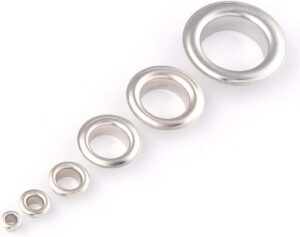 مجموعة من 50 حلقة معدنية لخياطة الملابس والقماش - فضي - (أسود، 12 مم)-B0G2KFFQD6