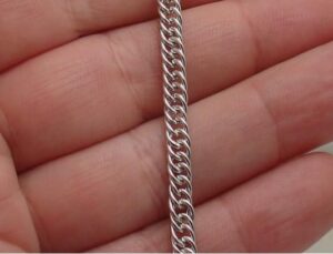 سوار/قلادة رجالي بسلسلة ثقيلة -فضي اللون، مقاس 20 سم-A06-B0G2GRMSQK