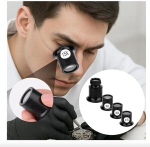 مجموعة عدسات مكبرة احترافية للمجوهرات  (4 قطع)-B0G1SMKL16