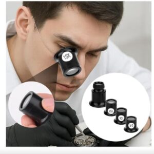 مجموعة عدسات مكبرة احترافية للمجوهرات  (4 قطع)-B0G1SMKL16