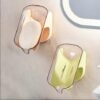 B0FZKQ4NGM- (1pcs) Self-Draining Waterfall Soap Dish - Modern Sloped Design for Bathroom & Kitchen