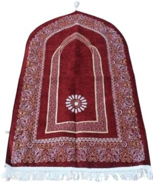 سجادة صلاة إسلامية فاخرة – مخمل ناعم بتصميم مطرز أنيق مقاس 65 × 122 سم-B0G1M8MHWZ
