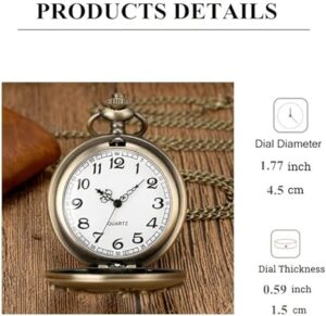 ساعة جيب كوارتز للرجال بتصميم رومان هولو بانك برونزيبتصميم ثلاثي الأبعاد، بتصميم هيكل عظمي، خيار مثالي للهدايا وجيوب السيارة أو الجينز، B0G4H7SKY4