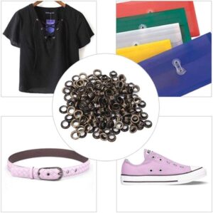 مجموعة من 50 حلقة معدنية لخياطة الملابس والقماش - فضي - (أسود، 12 مم)-B0G2KFFQD6