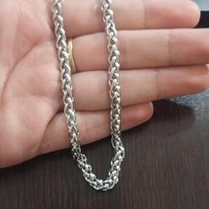 سوار/قلادة رجالي بسلسلة ثقيلة - فولاذ مقاوم للصدأ فاخر - مقاوم للحساسية، مقاوم للتآكل، فضي اللون، مقاس 20 سم A02-B0G2GMPNNG