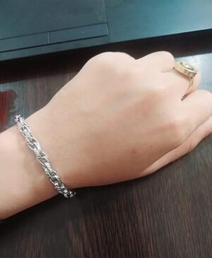 سوار/قلادة رجالي بسلسلة ثقيلة - فضي اللون، مقاس 20 سم A1-B0G2GRJCJW