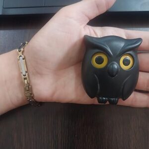 (قطعة واحدة) خطاف مفاتيح على شكل بومة - لون أسود 5 سم × 6 سم-B0G2MDQ8F3
