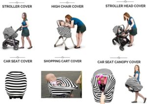 Nursing Breastfeeding Cover Baby Car Seat Cover Canopy Stretchy Carseat Canopy Grocery-B0FZ43R36W