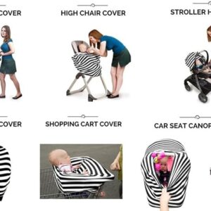 Nursing Breastfeeding Cover Baby Car Seat Cover Canopy Stretchy Carseat Canopy Grocery-B0FZ43R36W