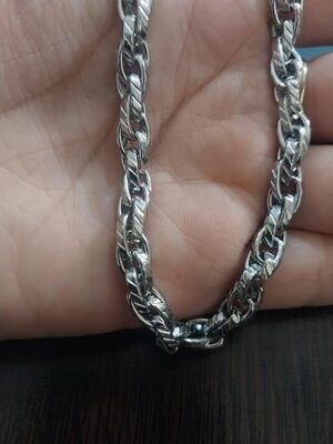 سوار/قلادة رجالي بسلسلة ثقيلة - فضي اللون، مقاس 20 سم A1-B0G2GRJCJW