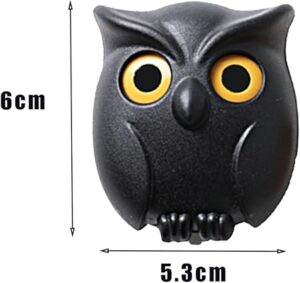 (قطعة واحدة) خطاف مفاتيح على شكل بومة - لون أسود 5 سم × 6 سم-B0G2MDQ8F3