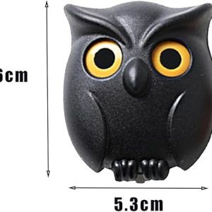 (قطعة واحدة) خطاف مفاتيح على شكل بومة - لون أسود 5 سم × 6 سم-B0G2MDQ8F3