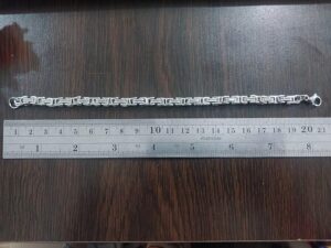 سوار/قلادة رجالي بسلسلة ثقيلة -فضي اللون، مقاس 20 سم A04-B0G2GP49D1