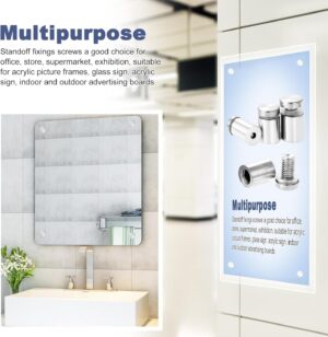 4 قطع) مثبتات فاصلة، مسامير فاصلة من الفولاذ المقاوم للصدأ (فضي - 16 × 25 مم)-B0G2LP8BT4