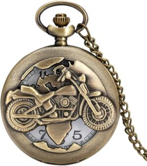 ساعة جيب كوارتز للرجال بتصميم رومان هولو بانك برونزيبتصميم ثلاثي الأبعاد، بتصميم هيكل عظمي، خيار مثالي للهدايا وجيوب السيارة أو الجينز، B0G4H7SKY4