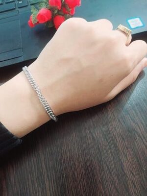 سوار/قلادة رجالي بسلسلة ثقيلة -فضي اللون، مقاس 20 سم-A06-B0G2GRMSQK