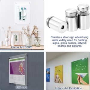 4 قطع) مثبتات فاصلة، مسامير فاصلة من الفولاذ المقاوم للصدأ (فضي - 16 × 25 مم)-B0G2LP8BT4