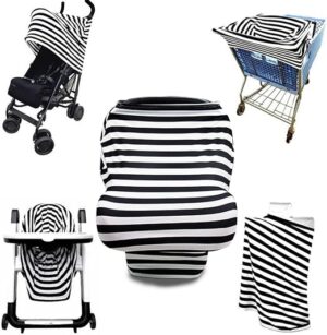 Nursing Breastfeeding Cover Baby Car Seat Cover Canopy Stretchy Carseat Canopy Grocery-B0FZ43R36W