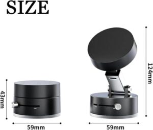 حامل هاتف مغناطيسي بالشفط، متوافق مع السيارة والمنزل، قابل للطي والسحب، سهل التركيب، أسود-B0G447M9RY