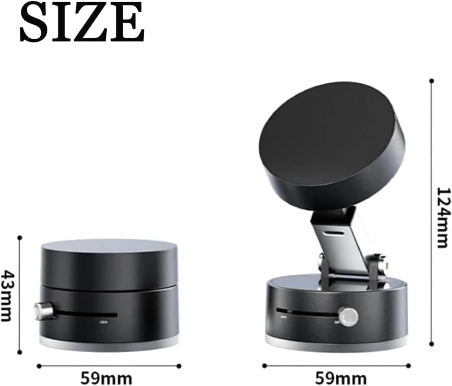 01 (2) حامل هاتف مغناطيسي بالشفط، متوافق مع السيارة والمنزل، قابل للطي والسحب، سهل التركيب، أسود-B0G447M9RY