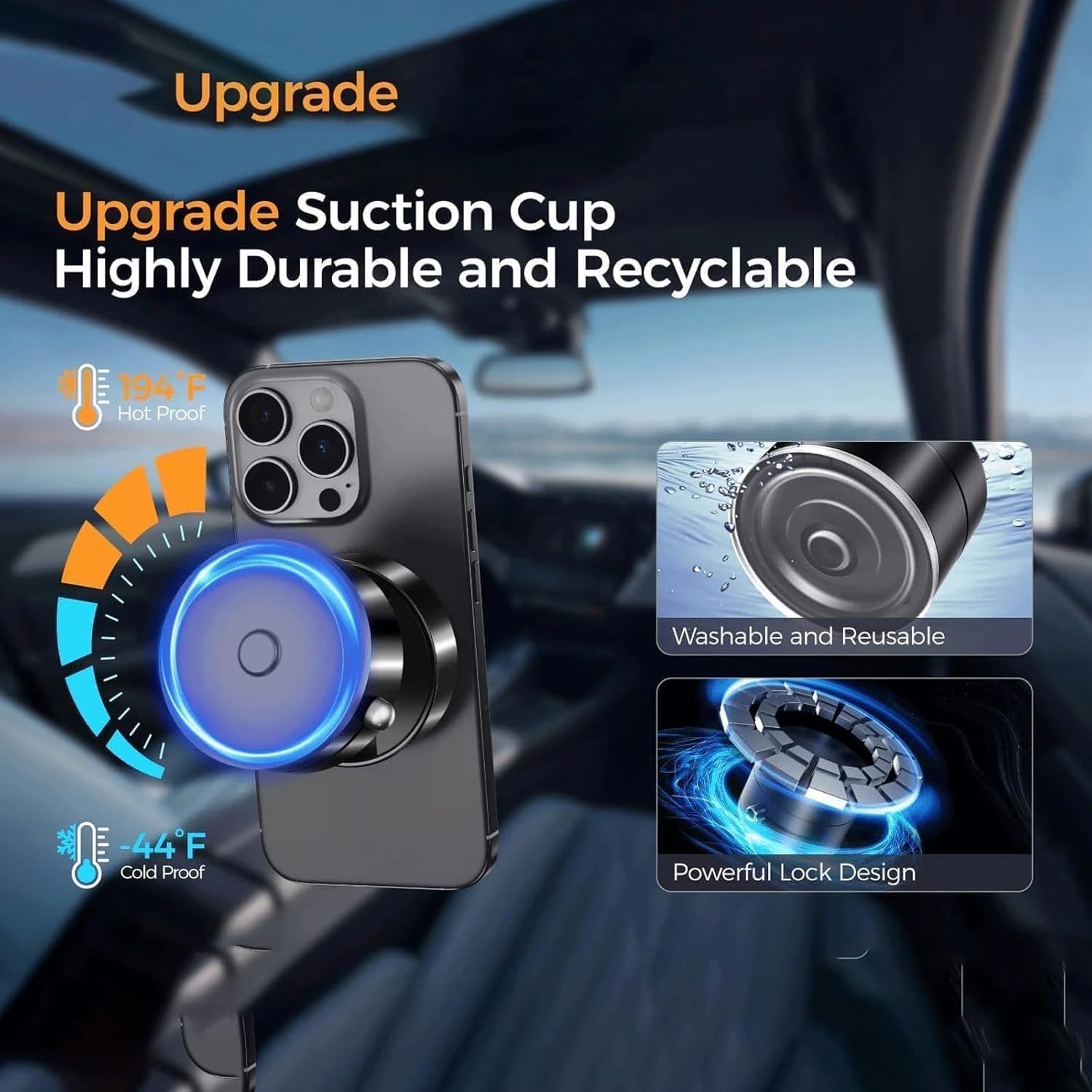 01 (7) حامل هاتف مغناطيسي بالشفط، متوافق مع السيارة والمنزل، قابل للطي والسحب، سهل التركيب، أسود-B0G447M9RY