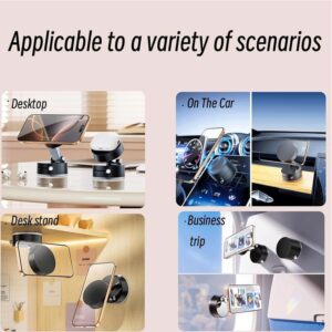 حامل هاتف مغناطيسي بالشفط، متوافق مع السيارة والمنزل، قابل للطي والسحب، سهل التركيب، أسود-B0G447M9RY